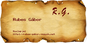 Rubes Gábor névjegykártya