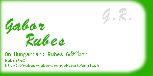 gabor rubes business card